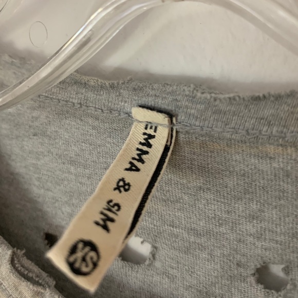 Emma & Sam LF Oversized Grey Holes T-Shirt / Dress - Picture 7 of 9